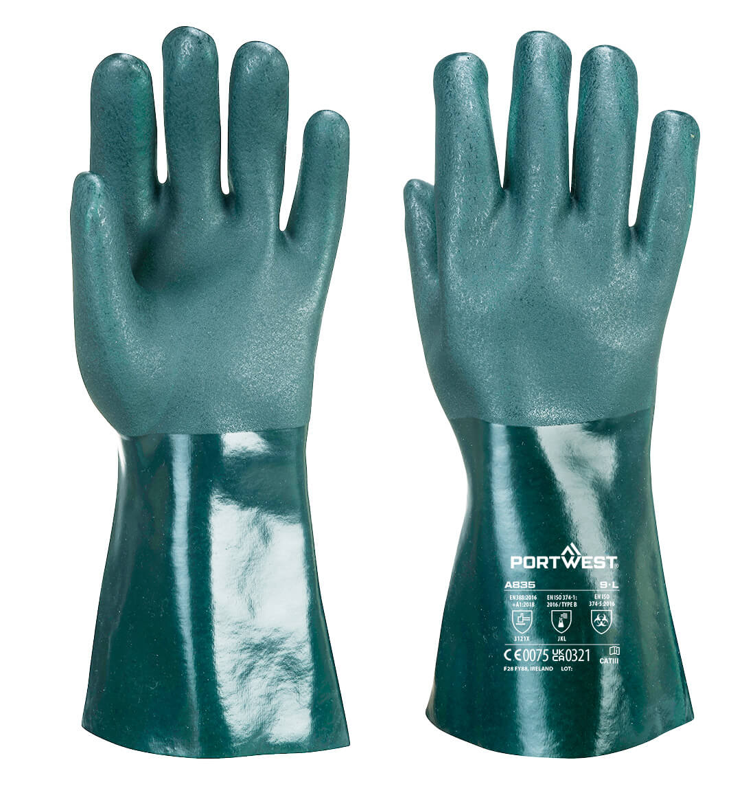 A835 - Chem 350 PVC Double Dipped Gauntlet