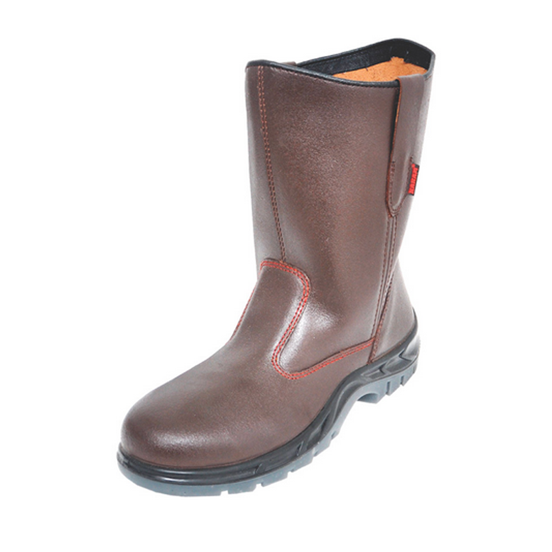 FS51 Dark Brown Leather Safety Shoes