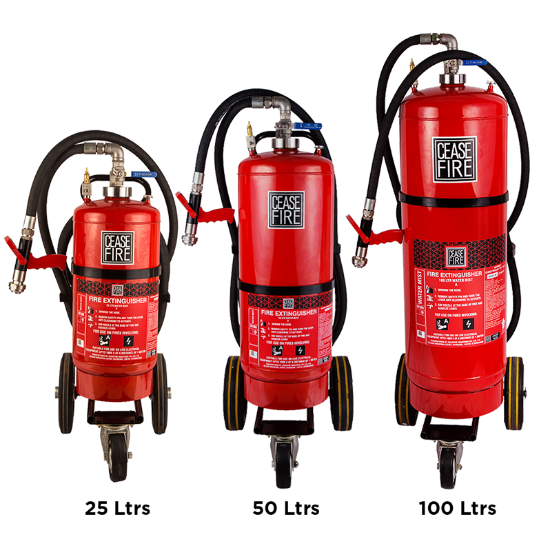 QUAD-Watermist & Foammist Based Wheeled (Stored Pressure Type) Fire Extinguisher
