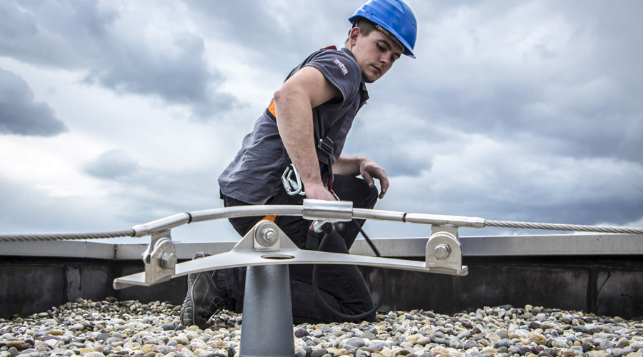 SecuRope cable lifeline system inclined