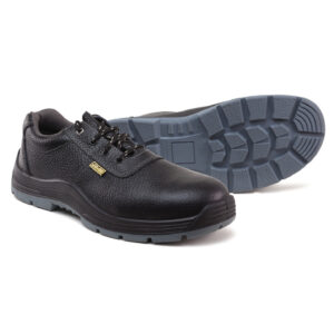 Genuine Leather Polyurethane (PU) Black Safety Shoes