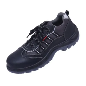 FS62 Sporty Lace-up Brown Leather Safety Shoes