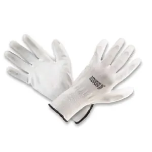 NPU-W Nylon Knitted Safety Hand Gloves White