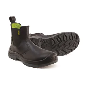 Pontiac Black Steel Toe Leather Safety Shoe