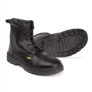 Tactical Boot Leather Steel Toe Cap Black