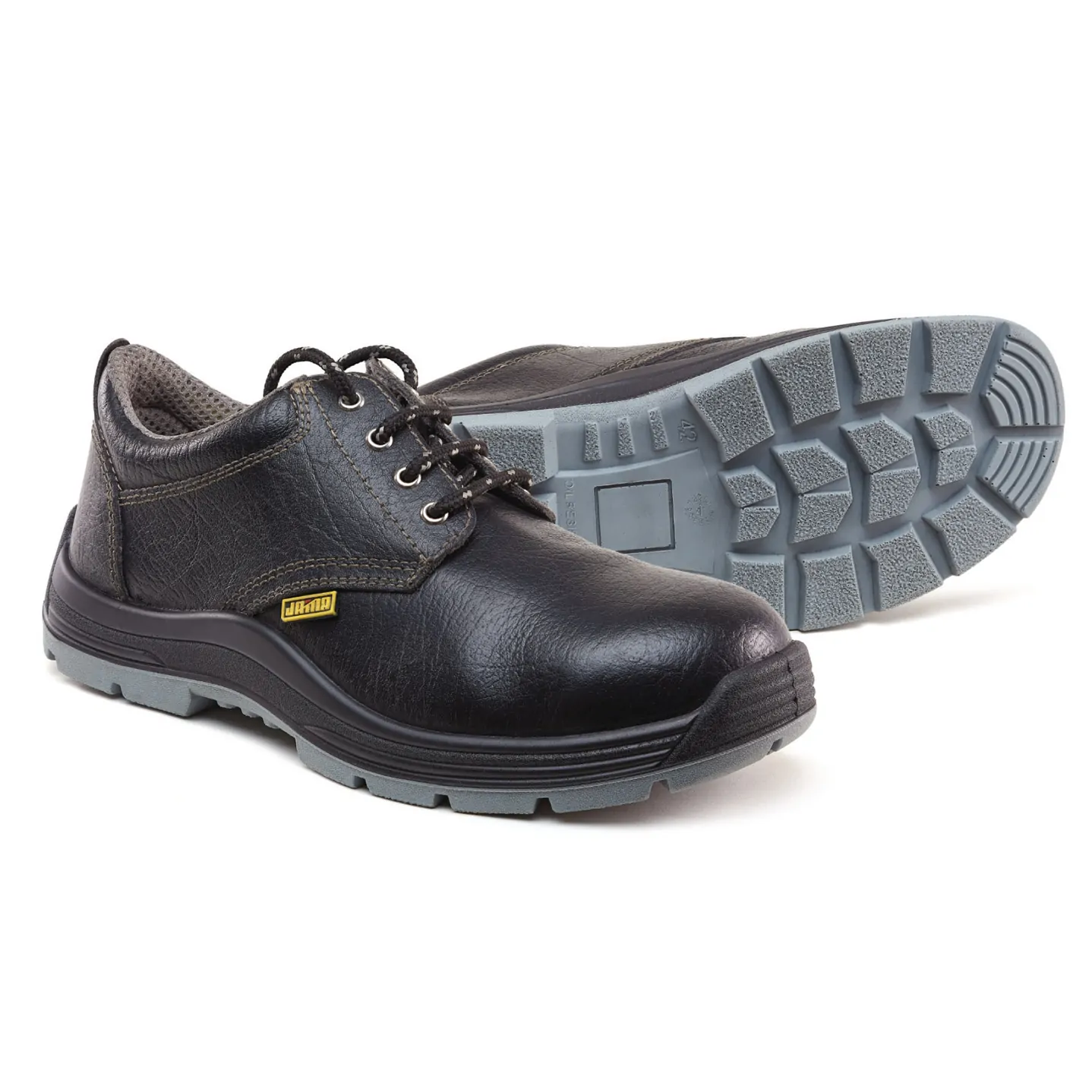 Genuine Leather Buffalo Alabama Print Black Safety Shoes