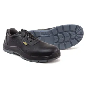 Genuine Leather Polyurethane (PU) Black Safety Shoes